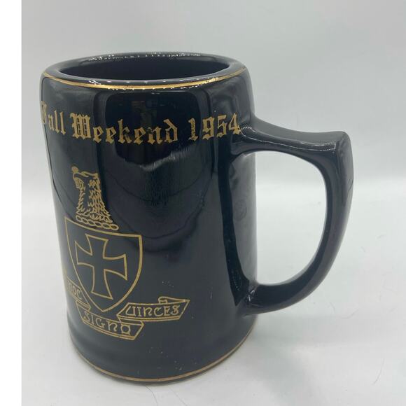 Vintage Cornell Fall Weekend 1955 university mug black and gold - Picture 3 of 6